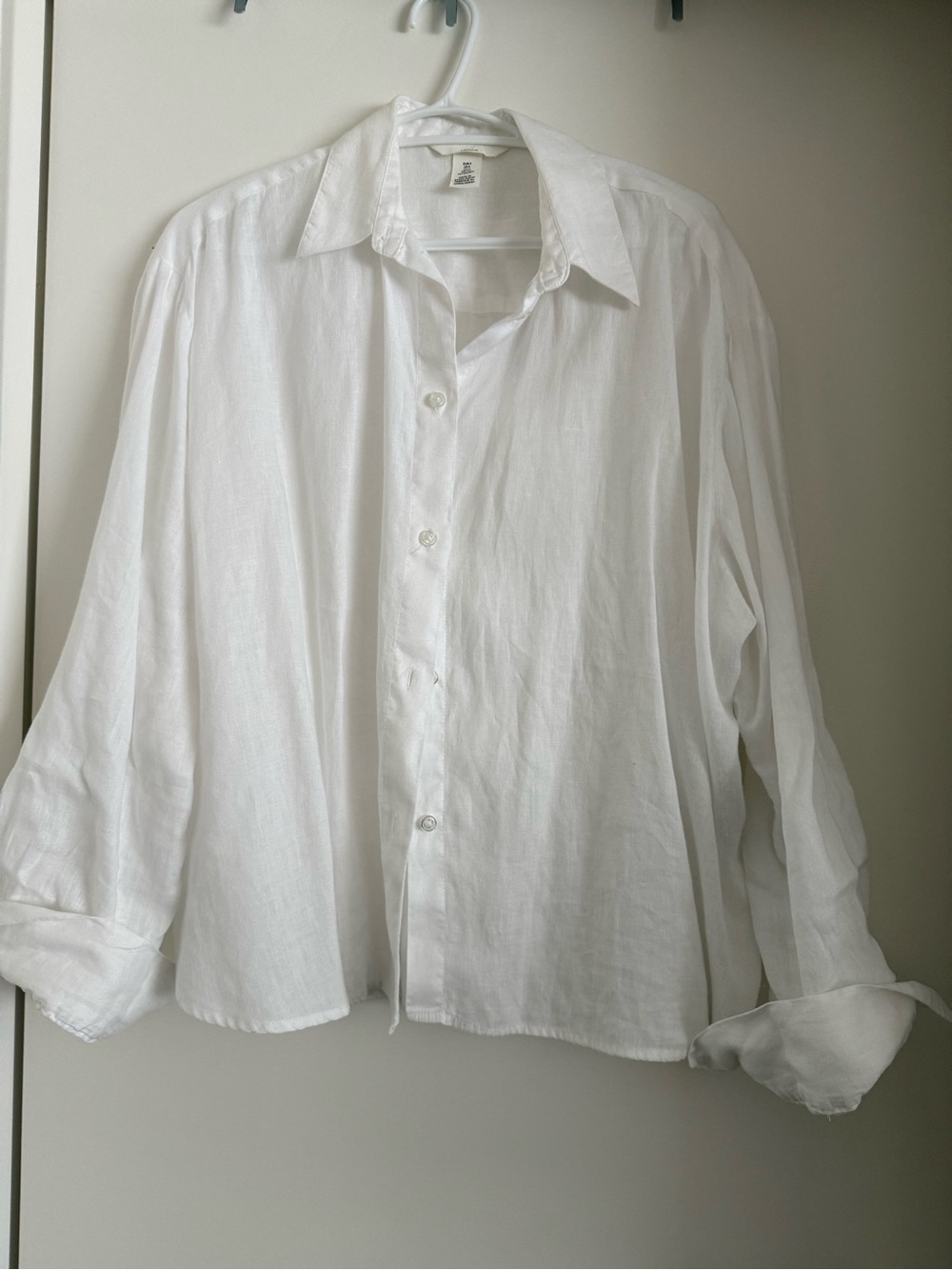 H&M White Linen Shirt - S